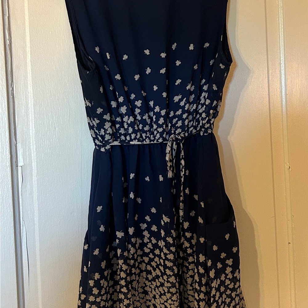Chic Navy Blue Floral Midi Dress